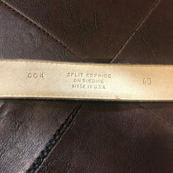 Brown Belt Split Cowhide on Suede USA Sz 40 Men's Grandpacore - Picture 2 of 4